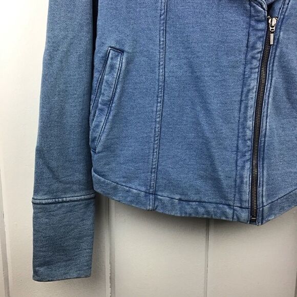 Gap Moto Jacket NWT Blue Distressed Cotton Moto Jacket, Size Small - Picture 2 of 7